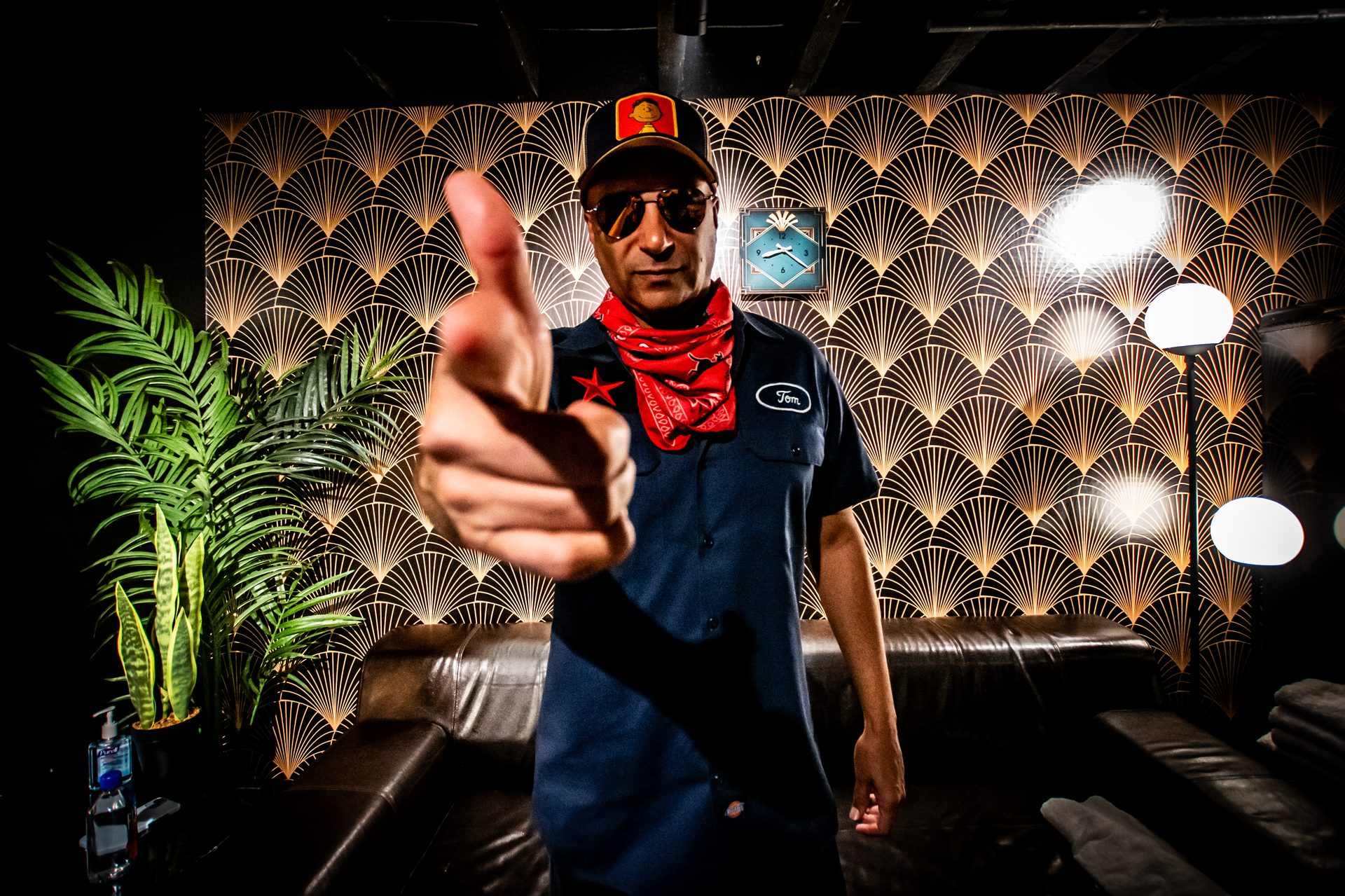 Tom Morello of Rage Against the Machine, portrait backstage at the Commodore Ballroom in Vancouver, July 10 2025. Photo by Michael Caswell.