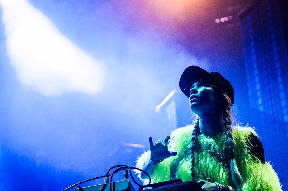 Grimes w/ Blood Diamond performing at Fullflex Express, Vancouver, BC - concert photography by Michael Caswell
