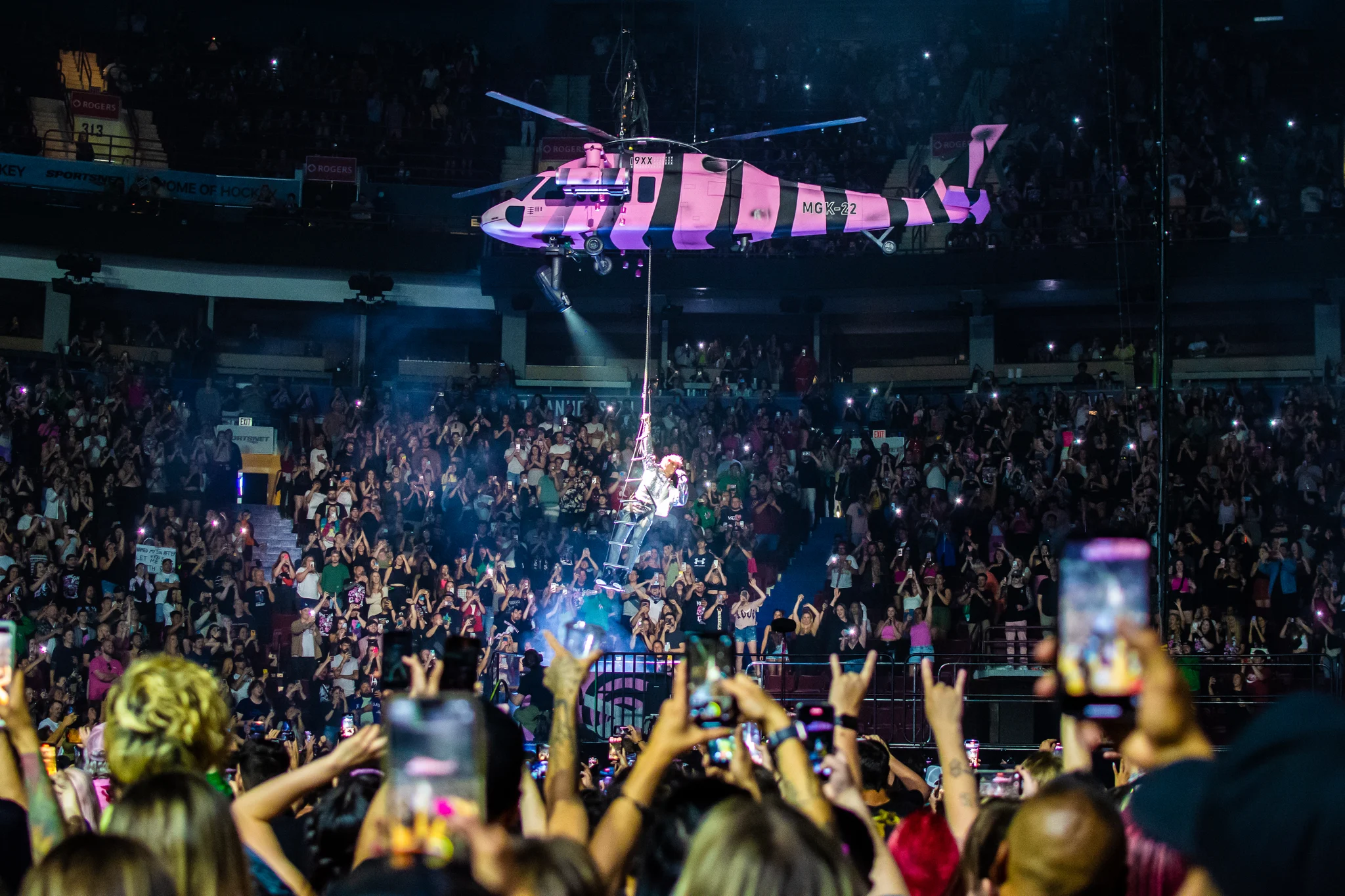 Machine Gun Kelly performing at Rogers Arena, Vancouver, BC - concert photography by Michael Caswell