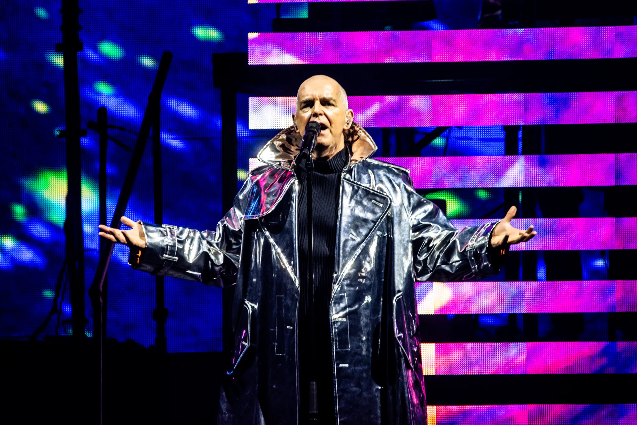 Pet Shop Boys performing at Rogers Arena, Vancouver, BC - concert photography by Michael Caswell