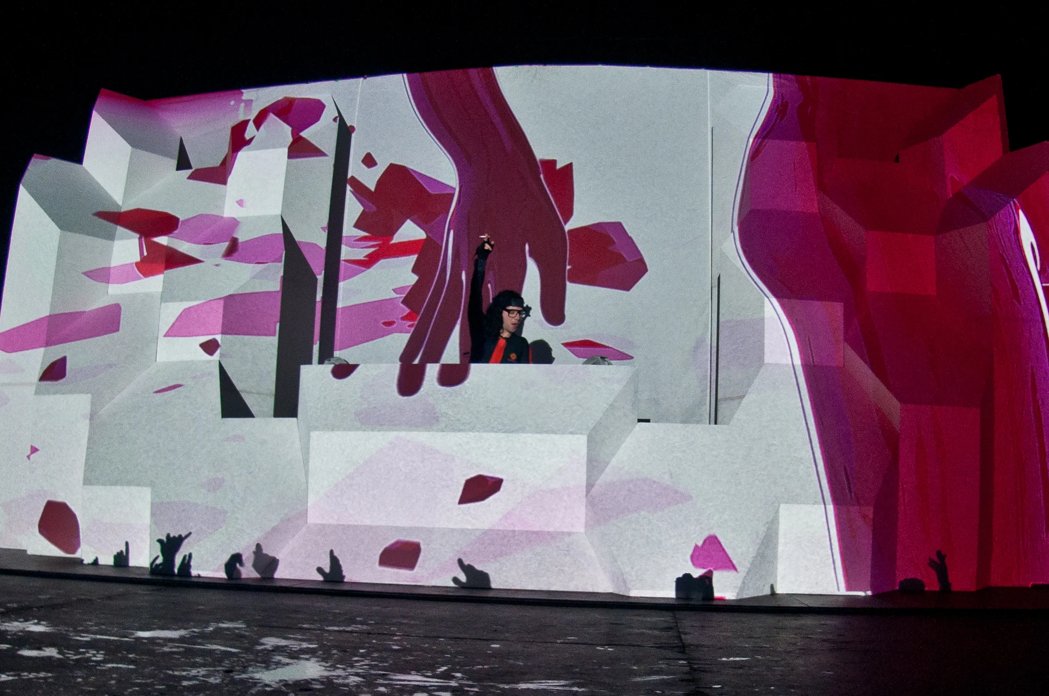 Skrillex performing at PNE Forum, Vancouver, BC - concert photography by Michael Caswell